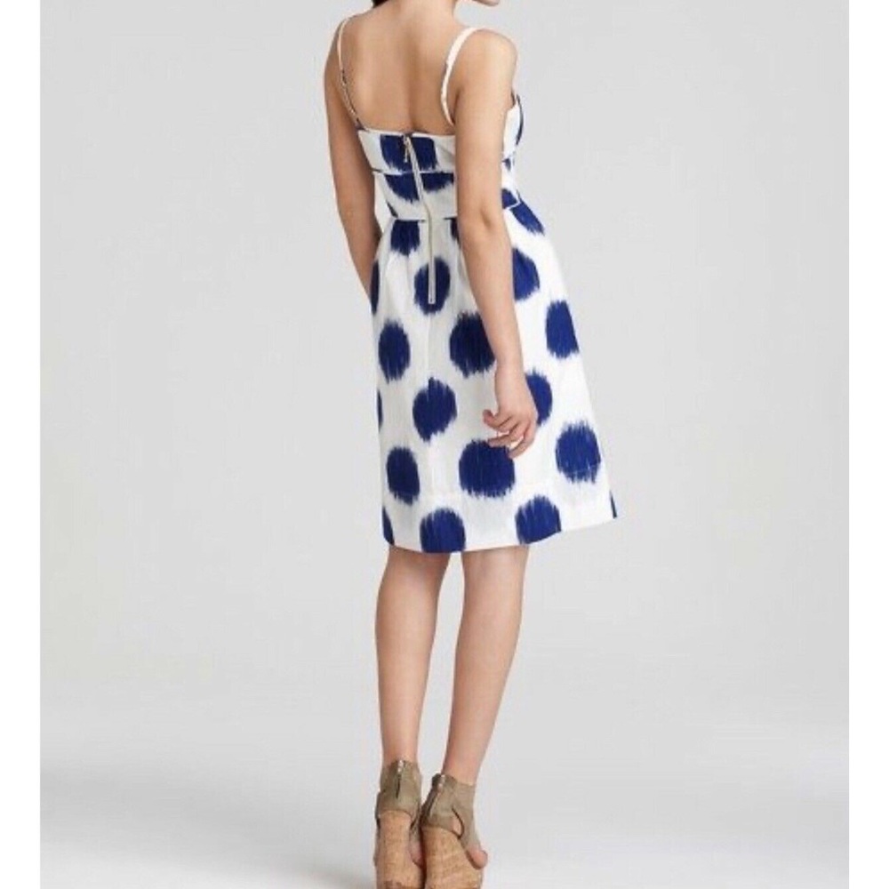 Kate Spade ♠️  Caroline Blue & White Dot Cotton Summer Dress, Size 6 - Picture 3 of 8